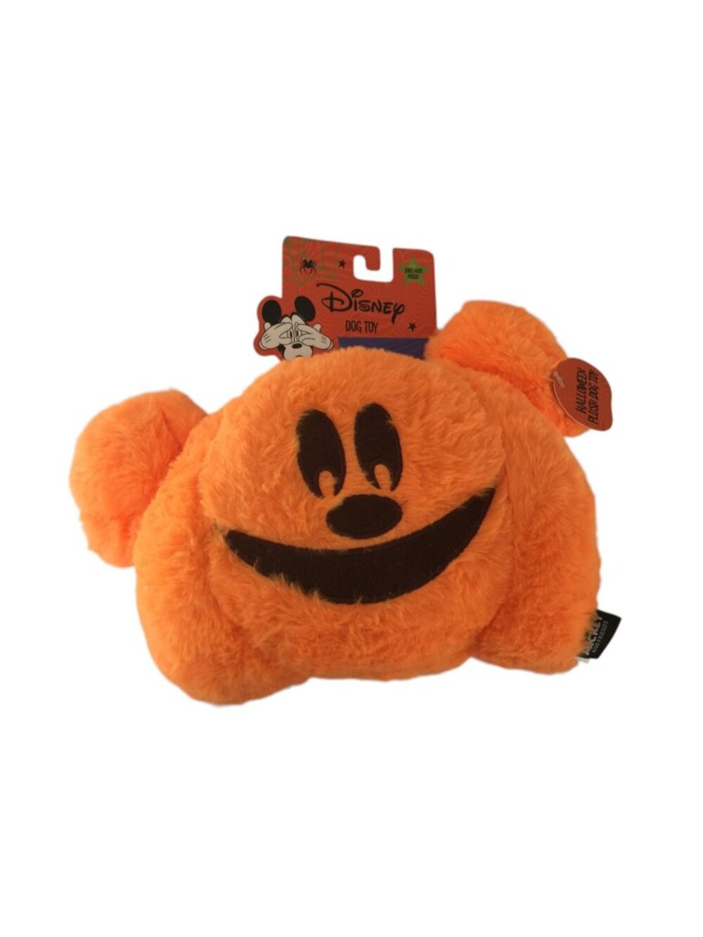 Disney Mickey Mouse 7" x 12" Jack O Lantern Plush Dog Toy Crinkle Squeak